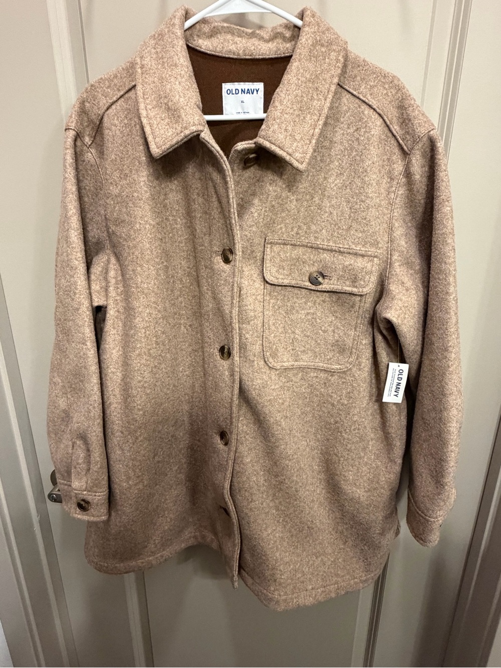 Old Navy Beige Wool-Blend Shacket